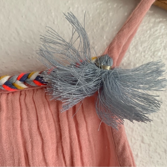 Cotton Gauzy Embroidered Dress Girl’s Size 5/6 in Soft Dusty Rose - Picture 6 of 6